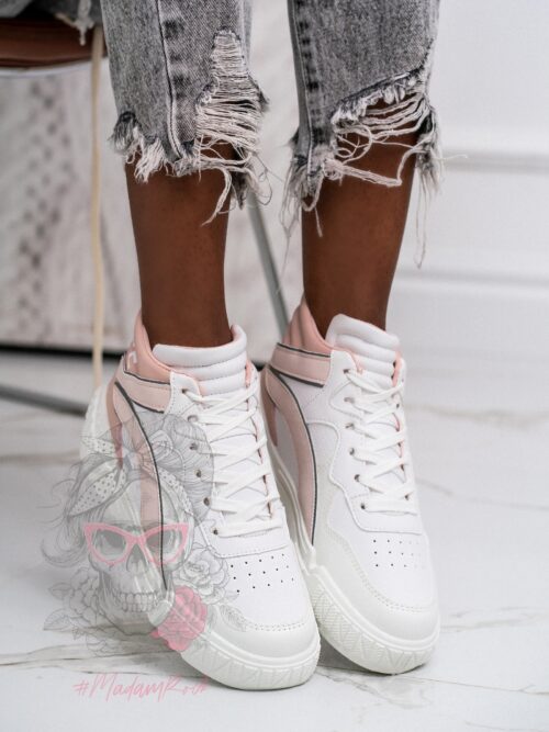 Buty sportowe Madam Supre białe z pudrowym