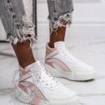 Buty sportowe Madam Supre białe z pudrowym