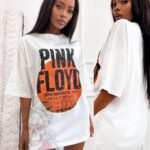 T-shirt oversize Floyd biały