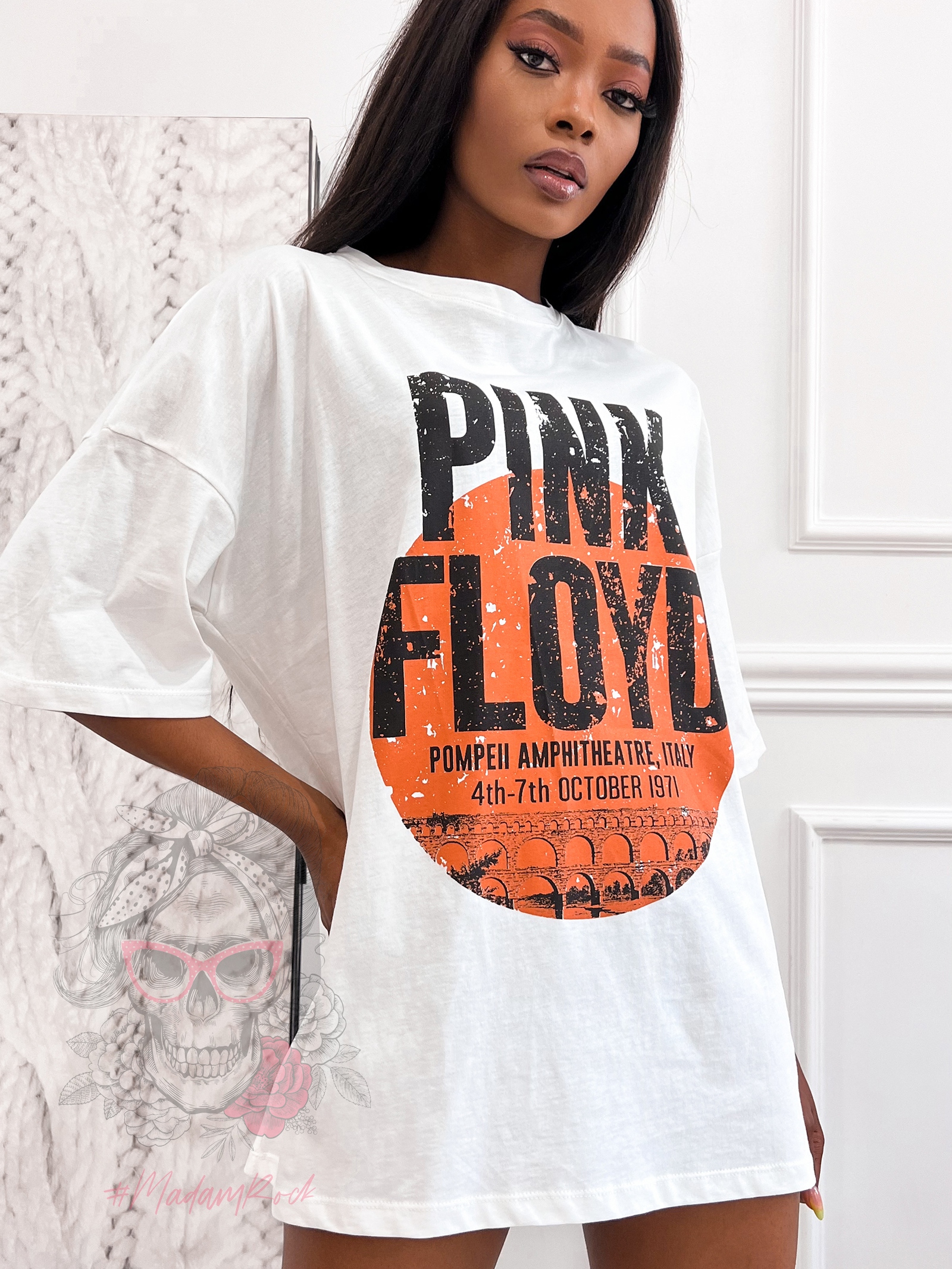 T-shirt oversize Floyd biały