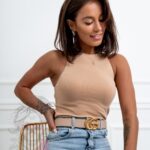 Top na ramiączka Nudes cielisty