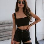 Spodnie jeansowe z wycięciami Sund Grey czarne