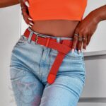 Pasek pleciony elastyczny Grafik pomarańczowy