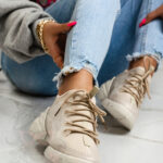 -WYPRZEDANE-Buty sportowe Madam Elsz beżowe