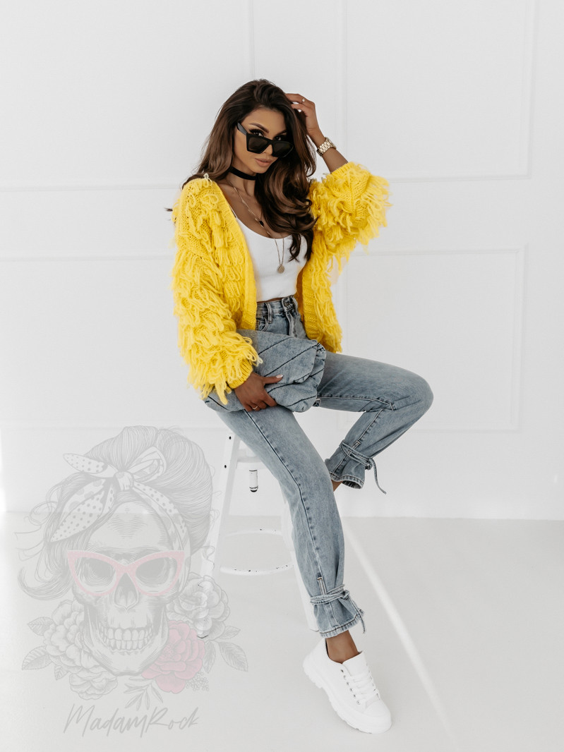 Sweter z frędzlami Marshi żółty Sweter z frędzlami Marshi żółty