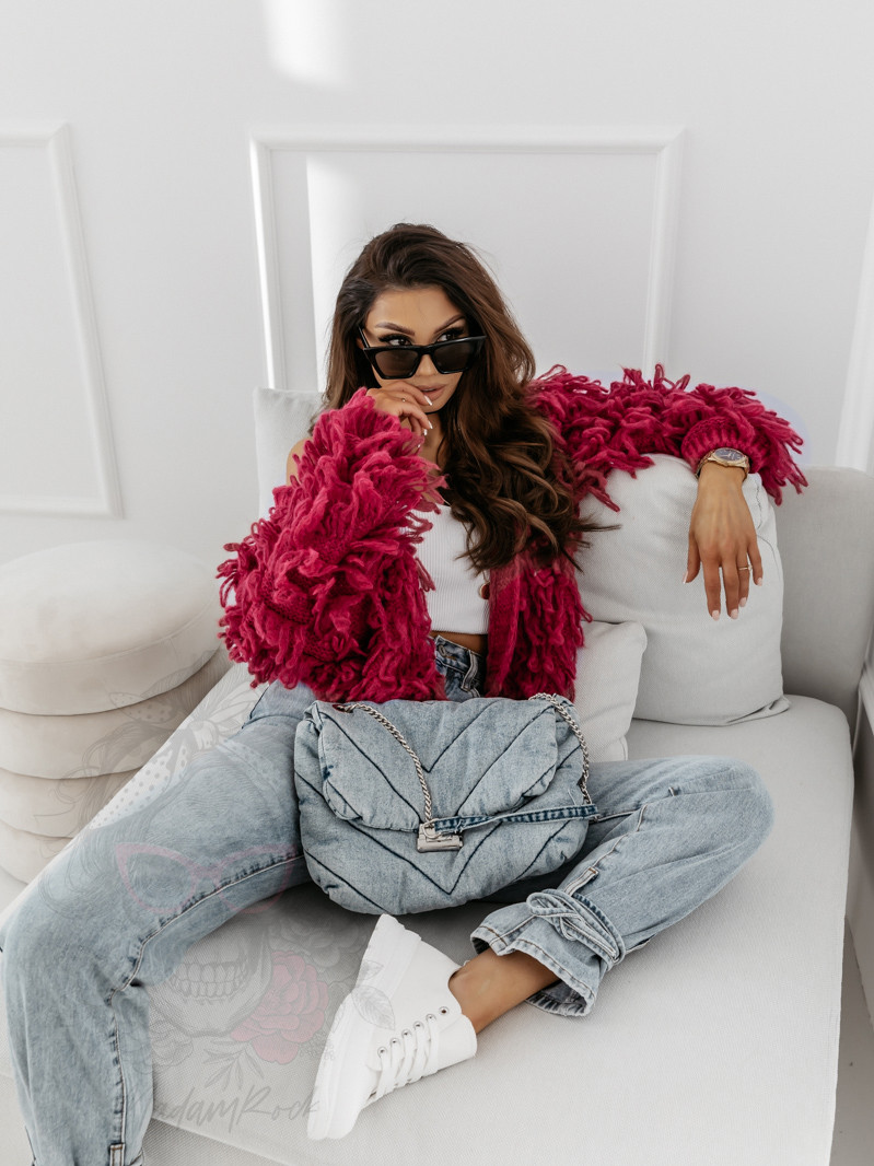 Sweter z frędzlami Marshi amarant