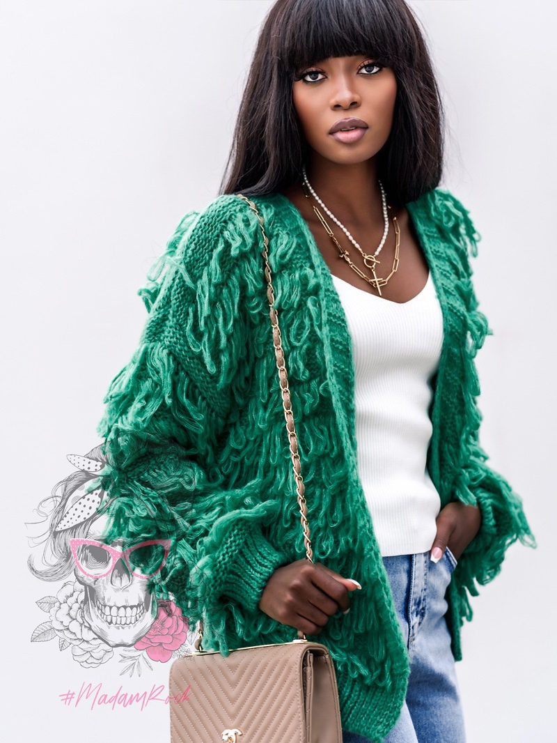 Sweter z frędzlami Marshi zielony Sweter z frędzlami Marshi zielony