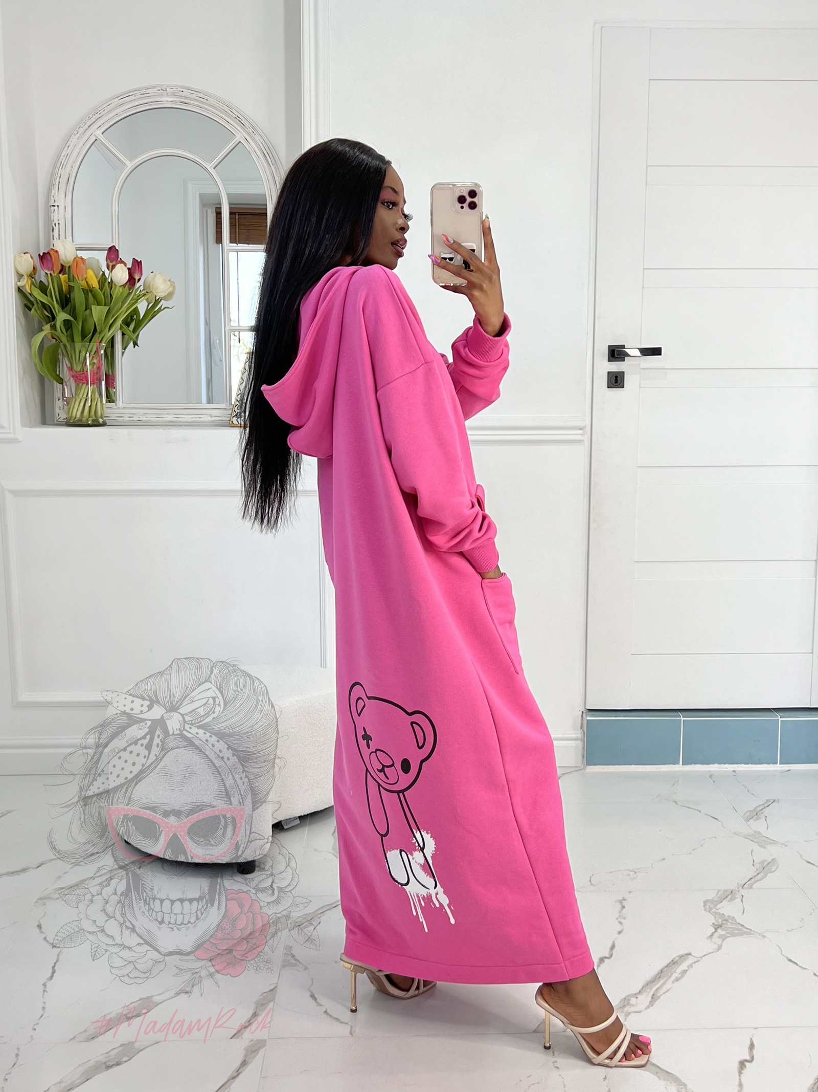 Bluza long MC Tedyowa cukierkowy róż