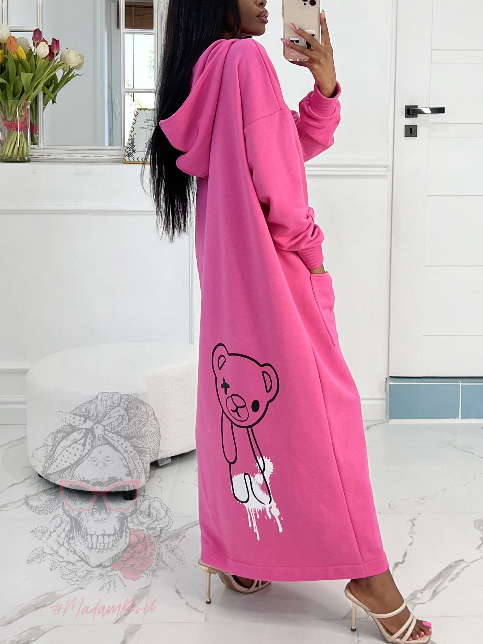 Bluza long MC Tedyowa cukierkowy róż