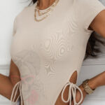 Body z troczkami Madam Monroe beżowe