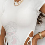 Body z troczkami Madam Monroe białe