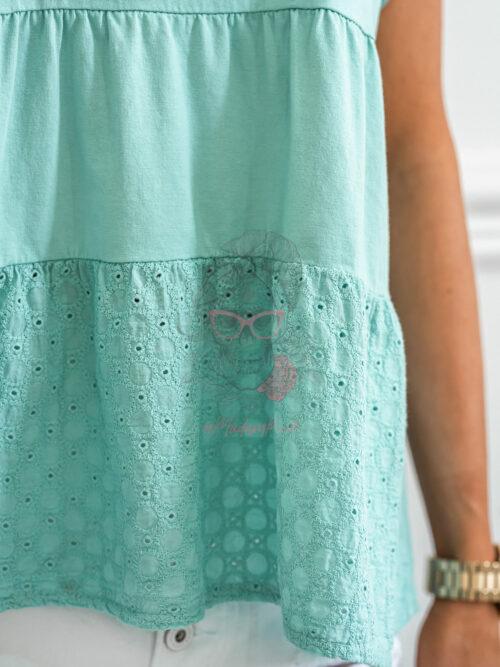 Bluzka bawełniana Dora Rose miętowa