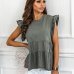 Bluzka bawełniana Dora Rose khaki