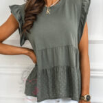 Bluzka bawełniana Dora Rose khaki