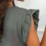 Bluzka bawełniana Dora Rose khaki