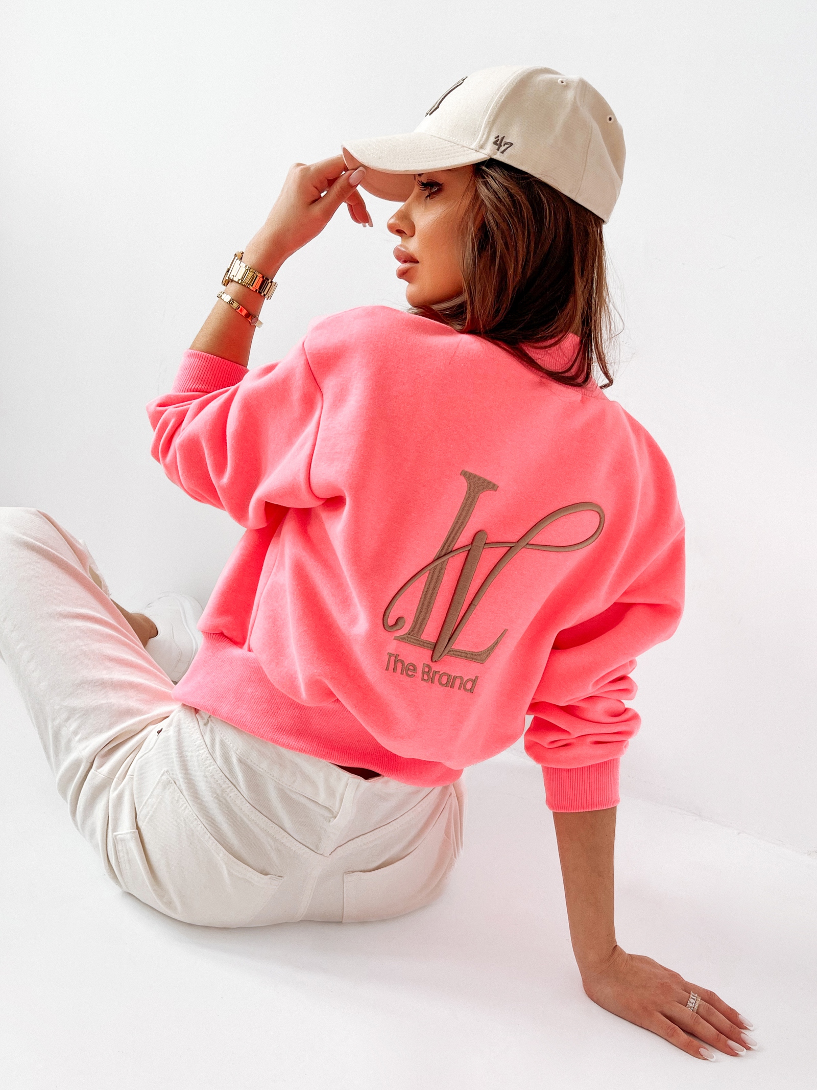 Bluza bomberka O'la Voga High School neonowa różowa