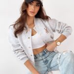 Bluza bomberka O'la Voga High School szary melanż