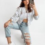 Bluza bomberka O'la Voga High School szary melanż