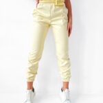 Spodnie skórzane Ola Voga Fresh Leather żółte