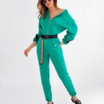 Kombinezon elegancki Fancy Stripe Ola Voga zielony