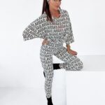 Komplet z opaską Ola Voga LogoMania biało-czarny