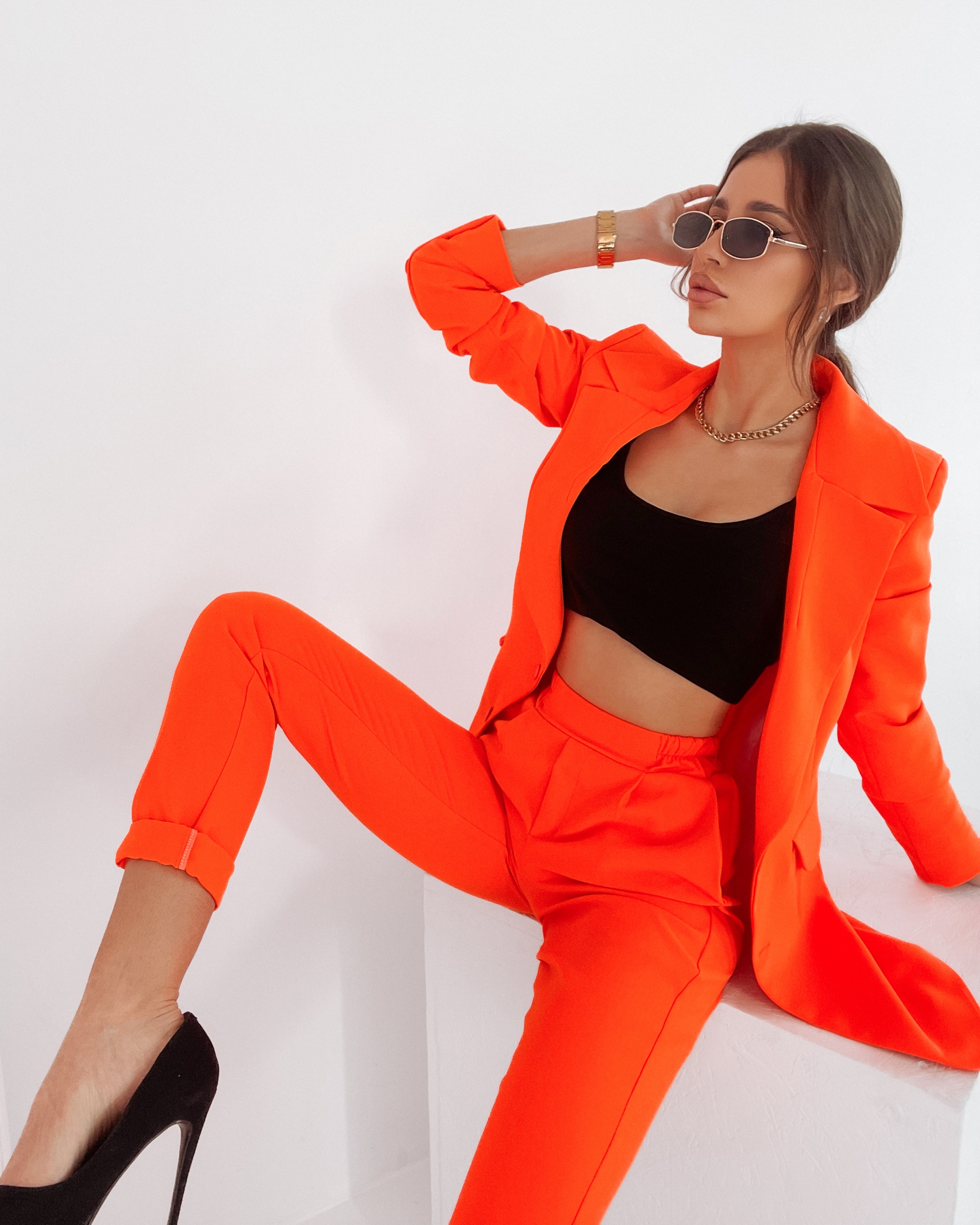 Komplet elegancki Madrid Ola Voga pomarańczowy Komplet elegancki Madrid Ola Voga pomarańczowy