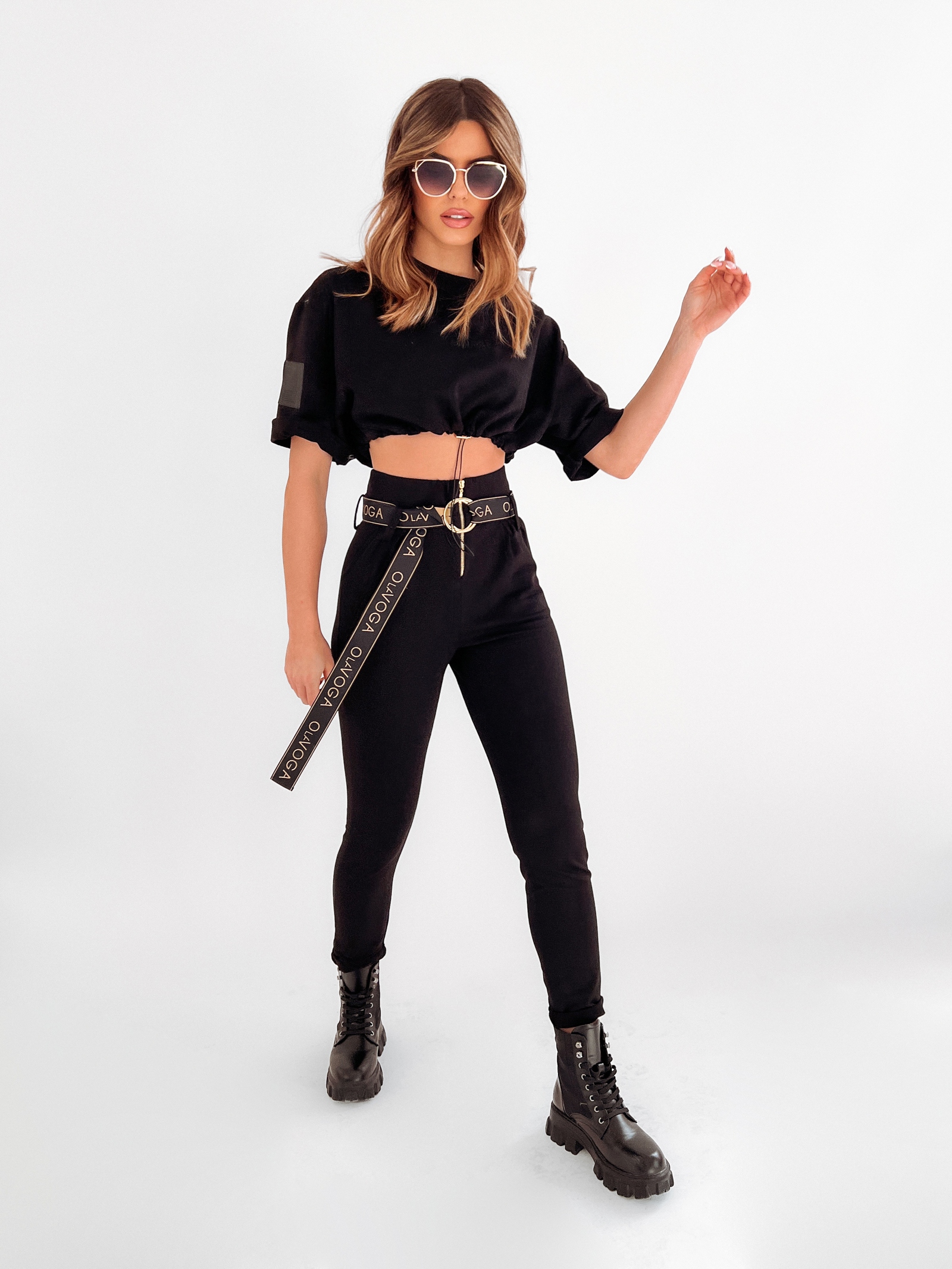 Komplet dresowy logowany Oud Ola Voga czarny