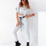 Komplet dresowy logowany Oud Ola Voga j.szary