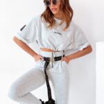 Komplet dresowy logowany Oud Ola Voga j.szary