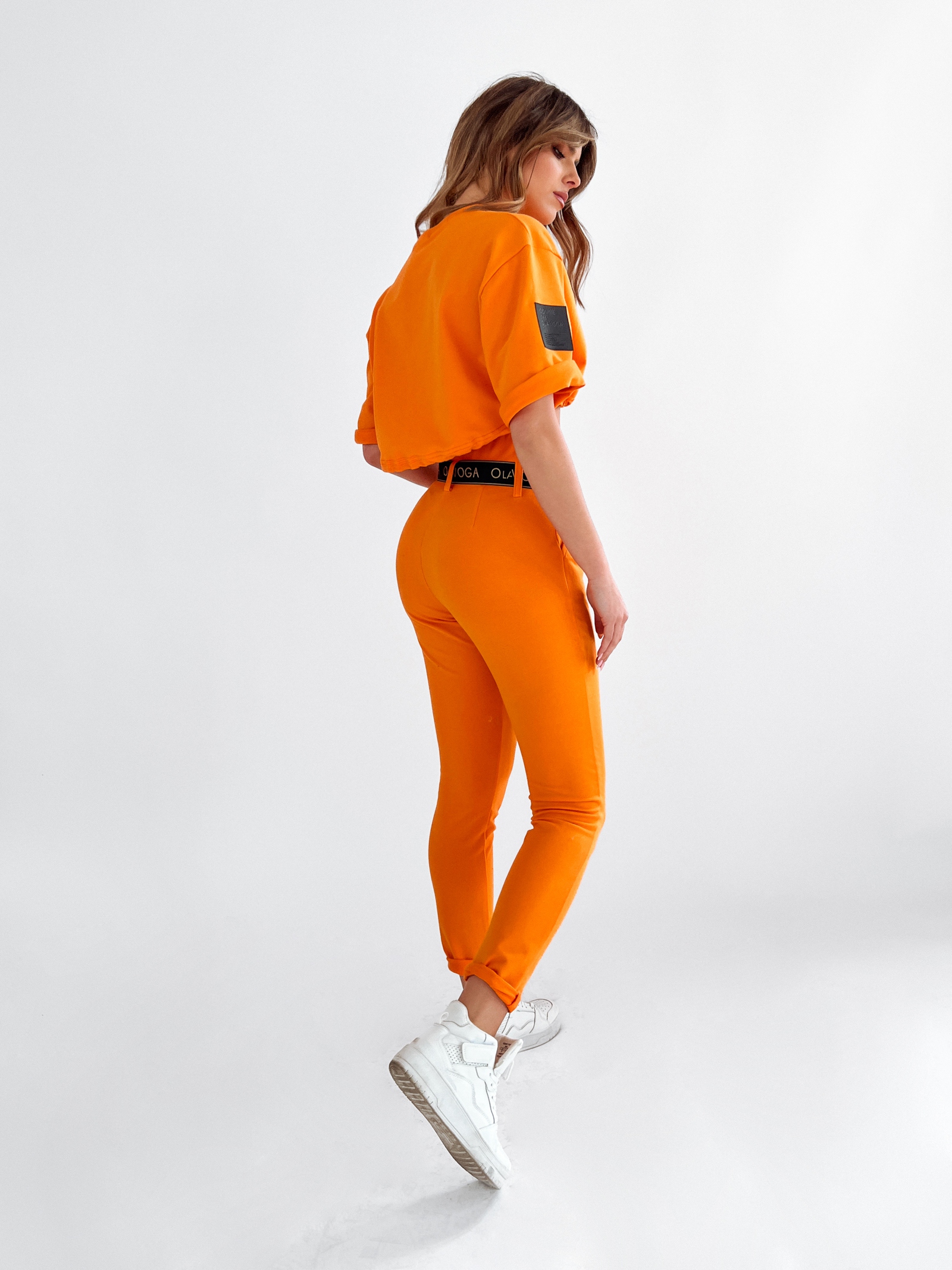 Komplet dresowy logowany Oud Ola Voga pomarańczowy