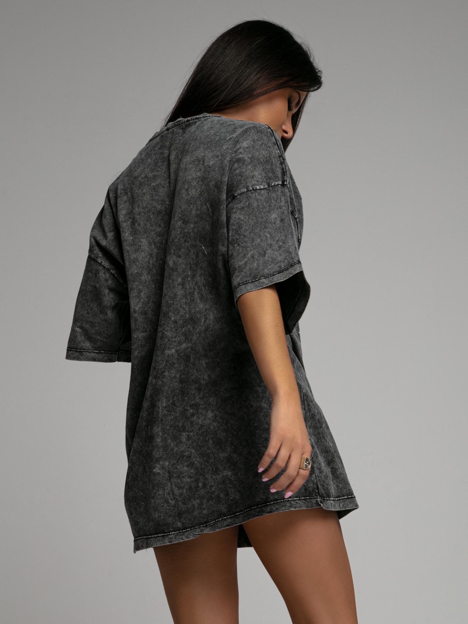 T-shirt dekatyzowany Never szary T-shirt dekatyzowany Never szary