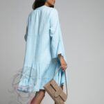 -wyprzedane-Sukienka muślinowa Members błękitna