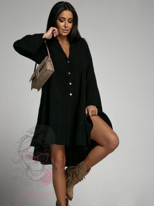 Sukienka muślinowa Members czarna