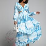 Sukienka maxi Blue Lagoon niebieska