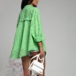 Koszula oversize w kratę Eleza zielona