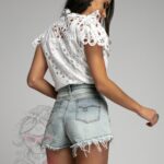 Bluzka gipiurowa Mebarn biała