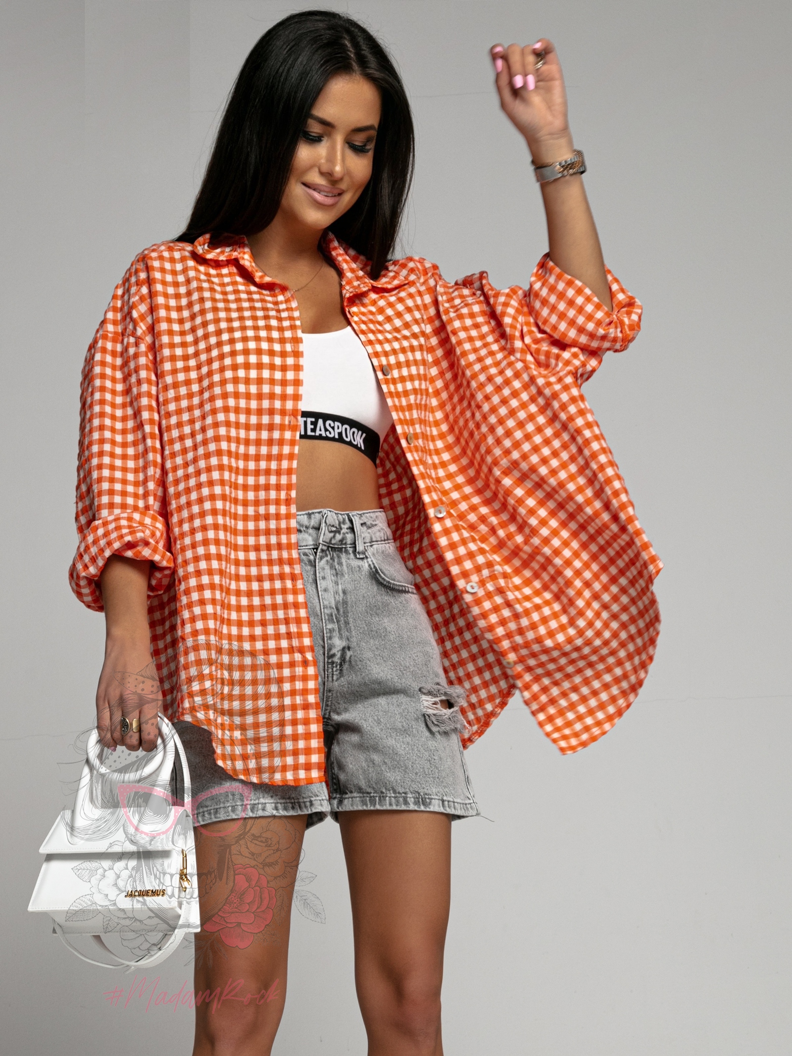 Spodenki jeansowe Madam Popiel szare