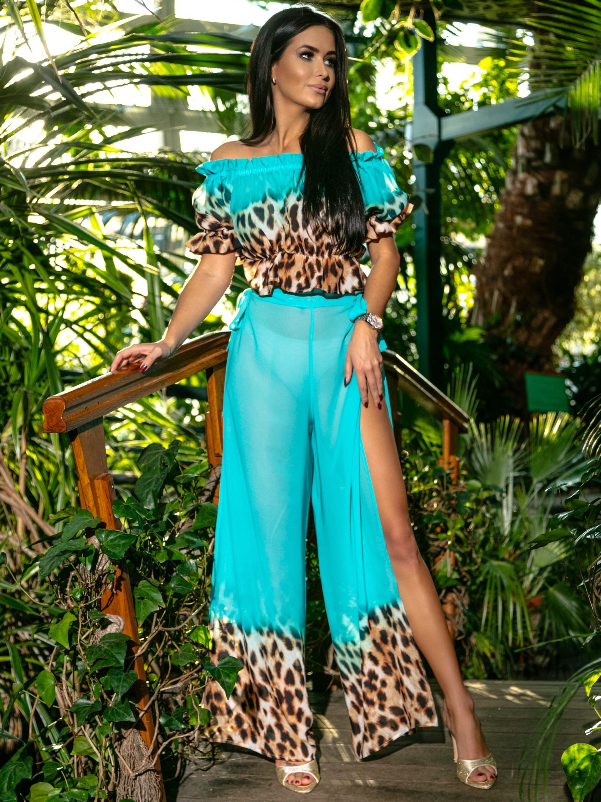 Komplet NB Tuluca short turkusowy