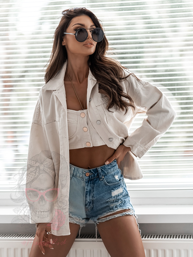 Katana jeansowa Sikreti beżowa Katana jeansowa Sikreti beżowa