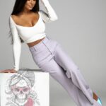 Spodnie dzwony Rendo lila