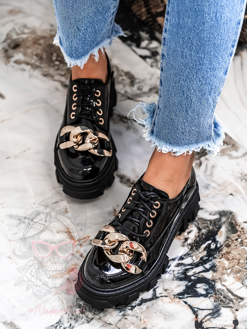 Półbuty lakierowane Forses Rock czarne