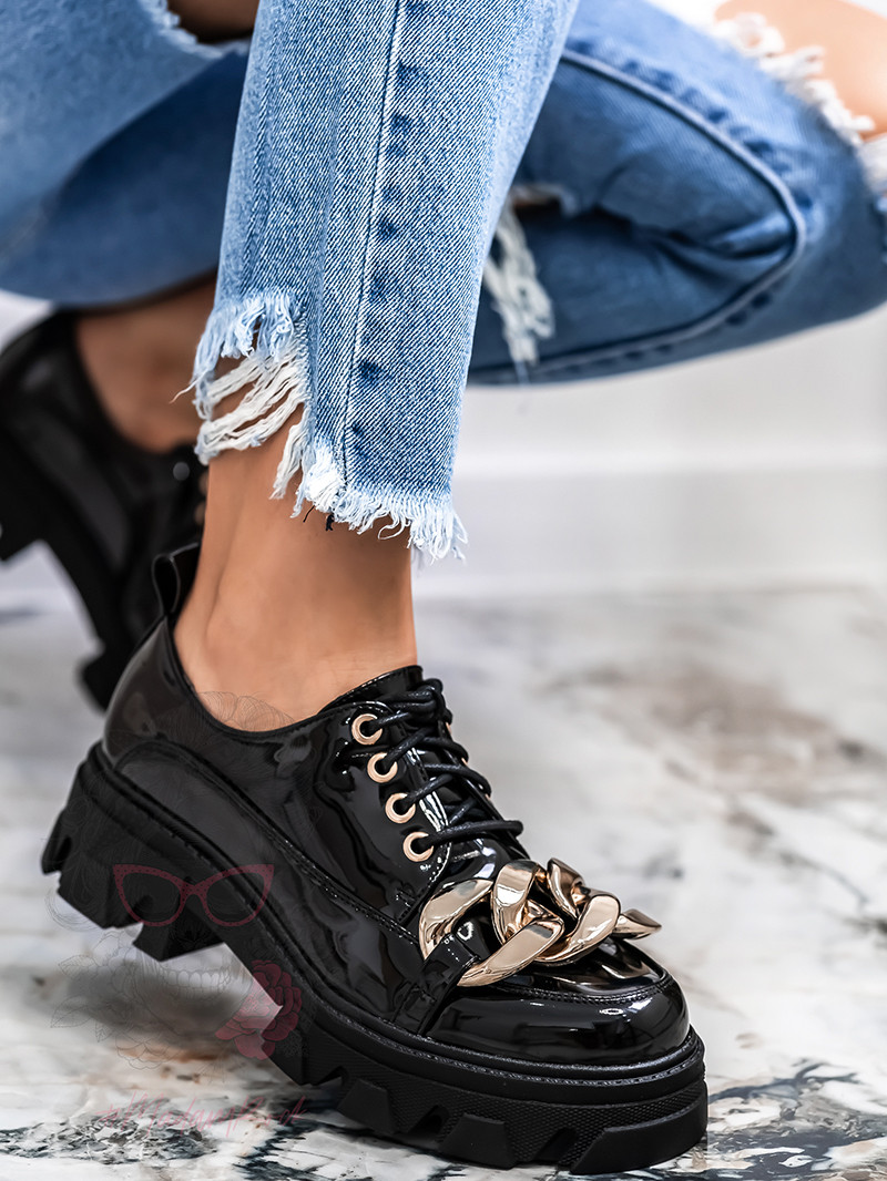 Półbuty lakierowane Forses Rock czarne