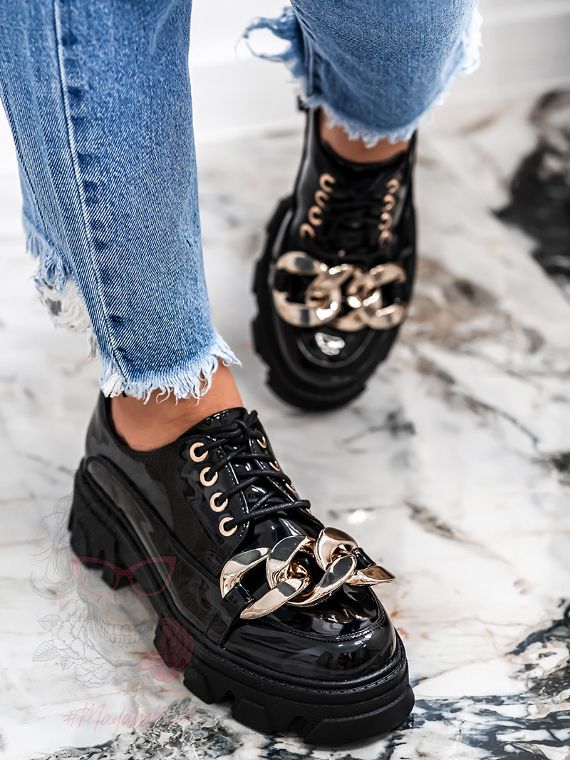 Półbuty lakierowane Forses Rock czarne