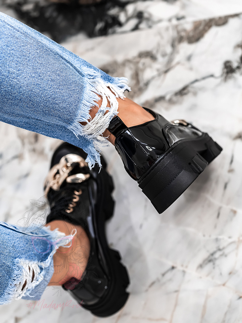 Półbuty lakierowane Forses Rock czarne