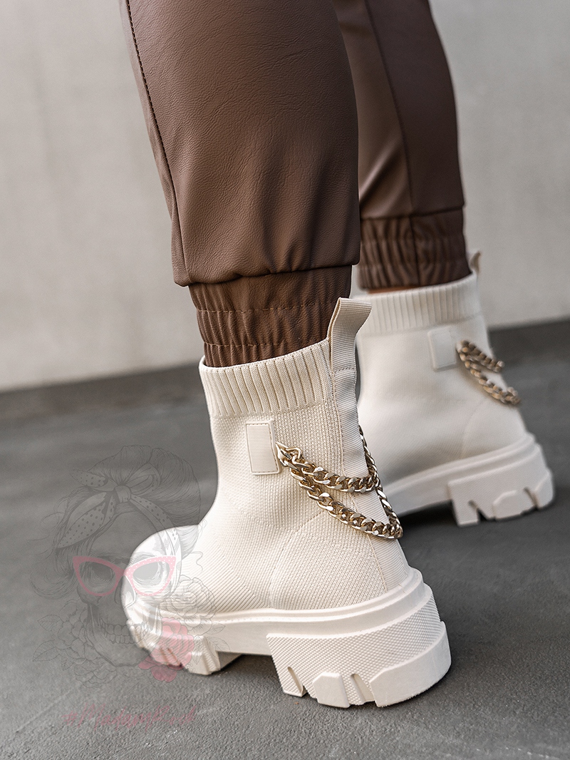 Botki skarpety Madam Comff beżowe Botki skarpety Madam Comff beżowe