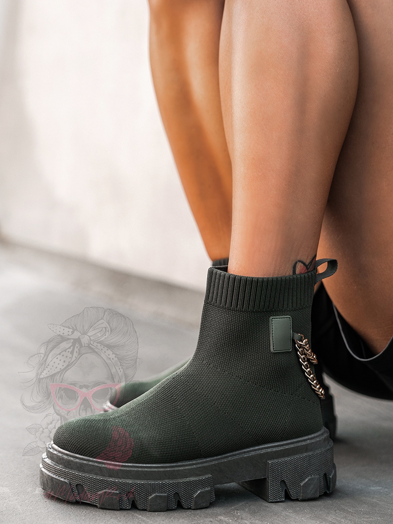 Botki skarpety Madam Comff khaki