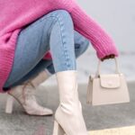 Botki na słupku Rock Latex II nude