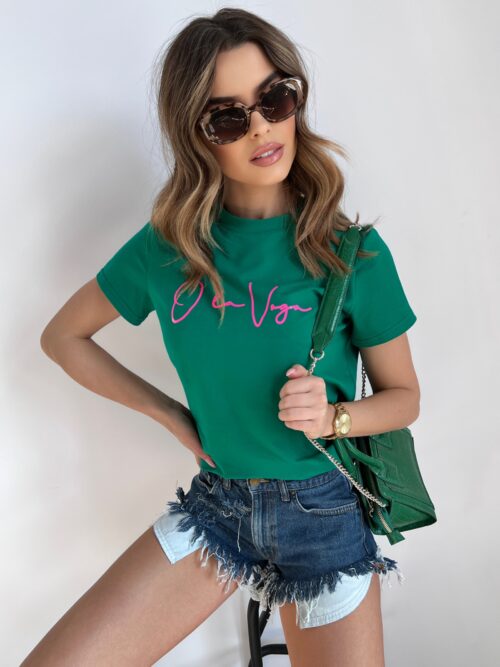 T-shirt oversize Ola Voga Olv Pink zielony