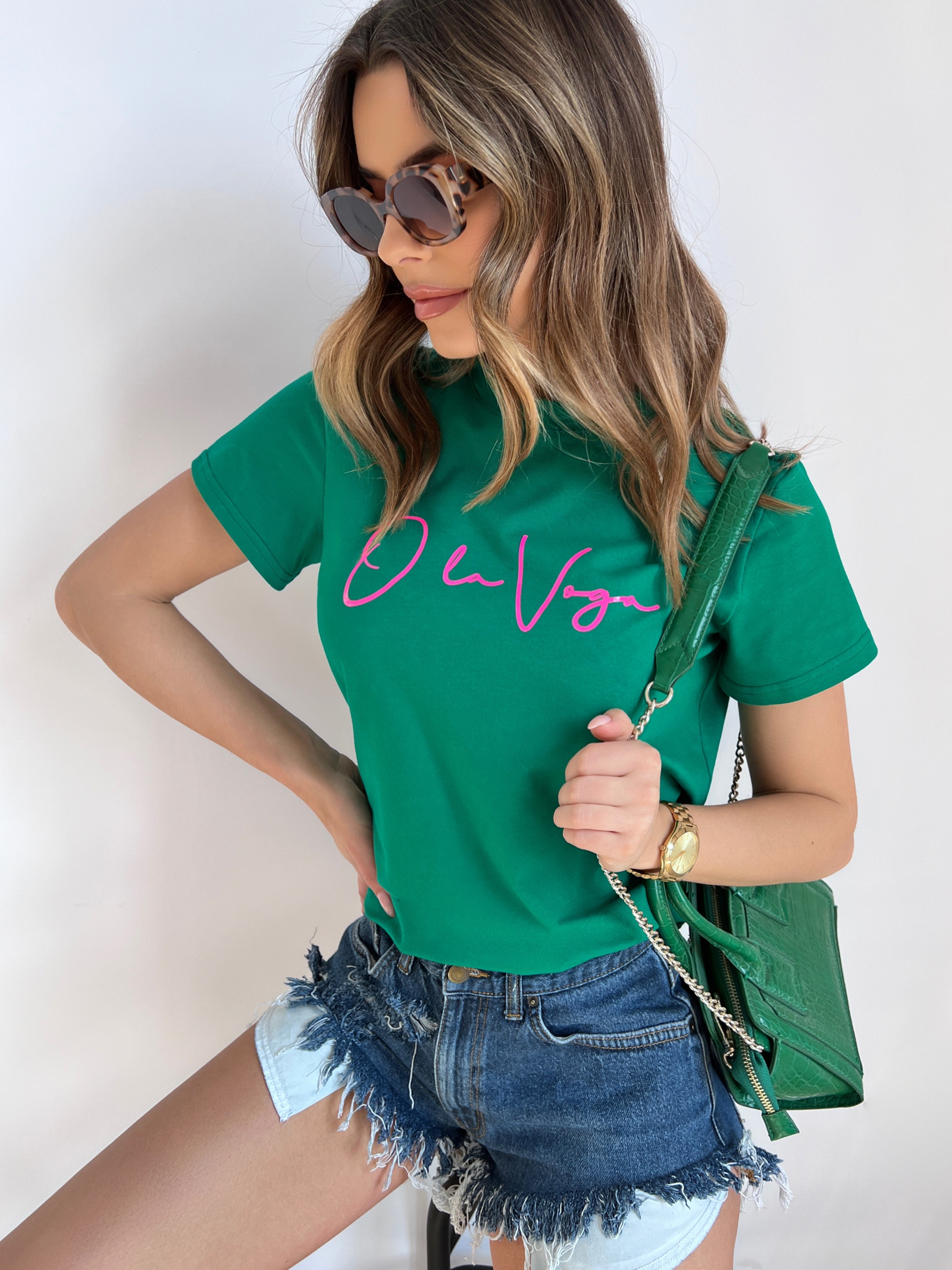 T-shirt oversize Ola Voga Olv Pink zielony