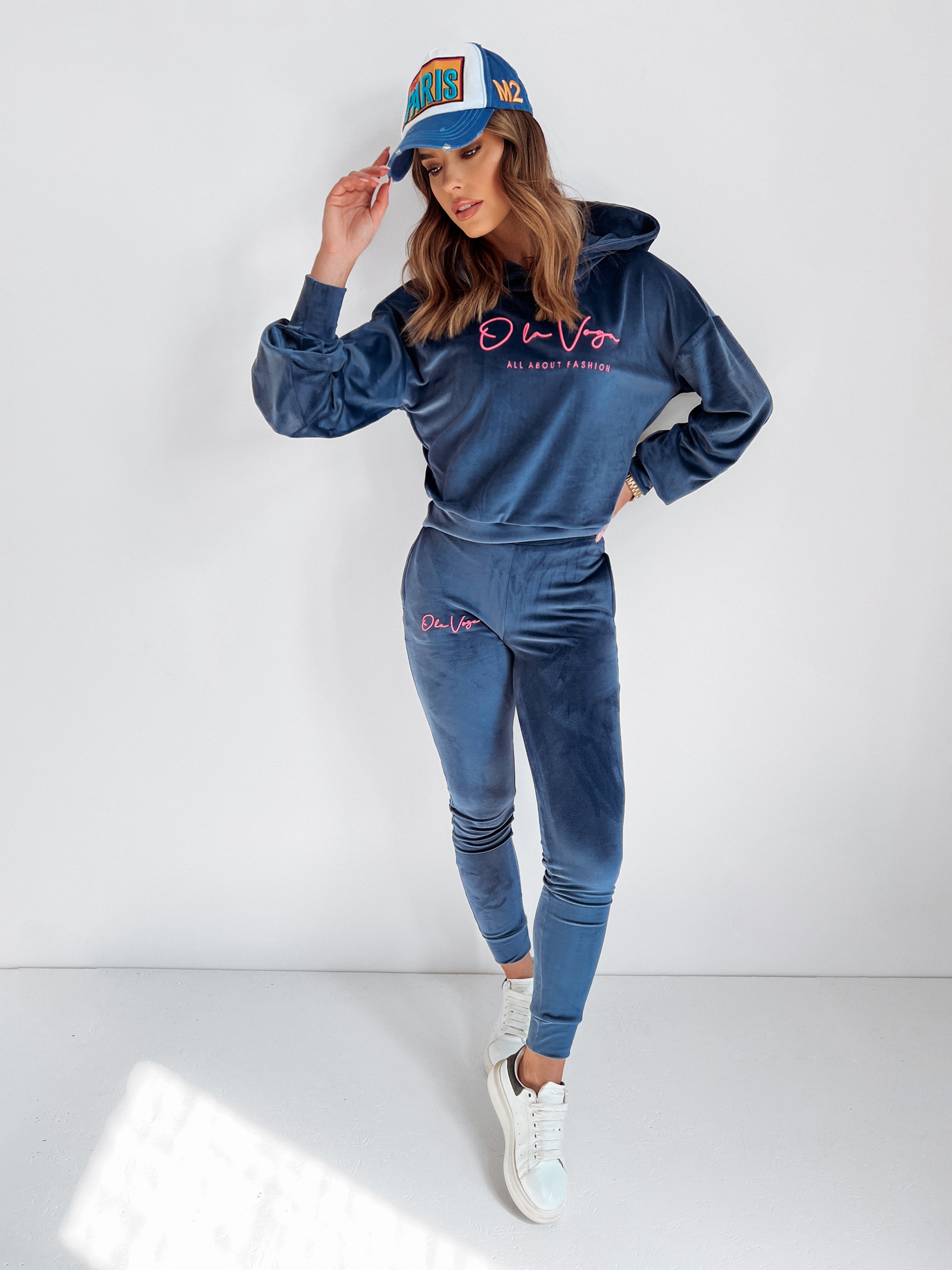 Komplet welurowy O'la Voga Grand granatowy